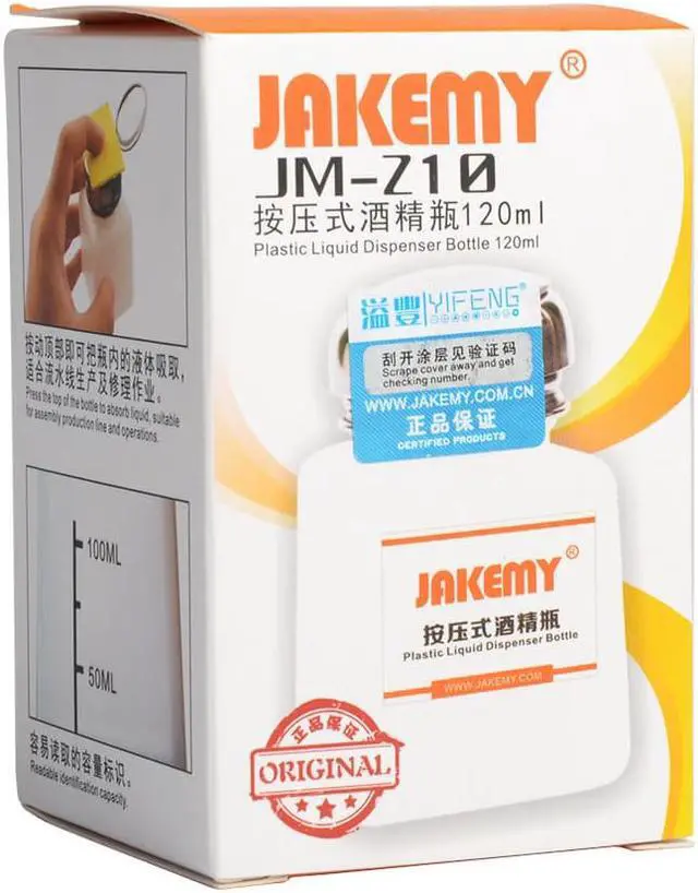 Alt view image 5 of 5 - JAKEMY JM-Z10 Liquid Alcohol Press Empty Clear Bottle Portable Plastic Liquid Dispenser Bottle Liquid Pumping Bottle