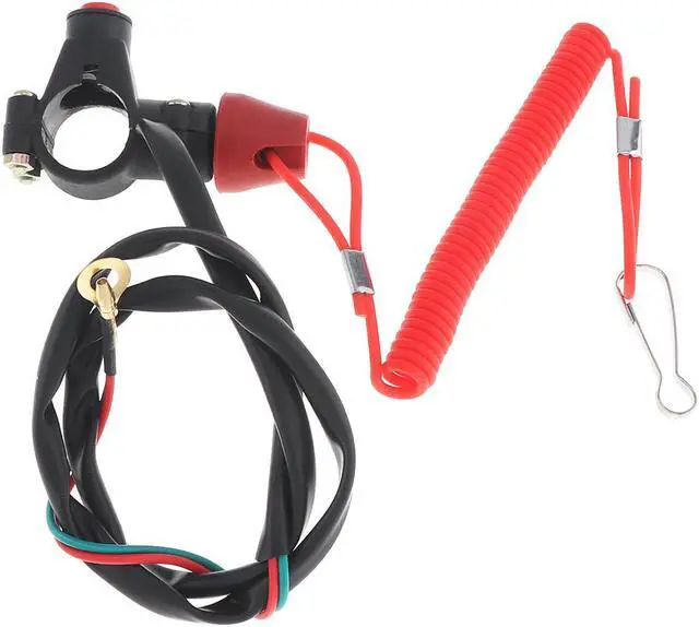 Alt view image 3 of 7 - 22MM Universal Plastic Motorcycle Emergency Power Off Dual Flameout Trainer Switch with Red Lanyard for Binding ATV 49 CC Motorcycle