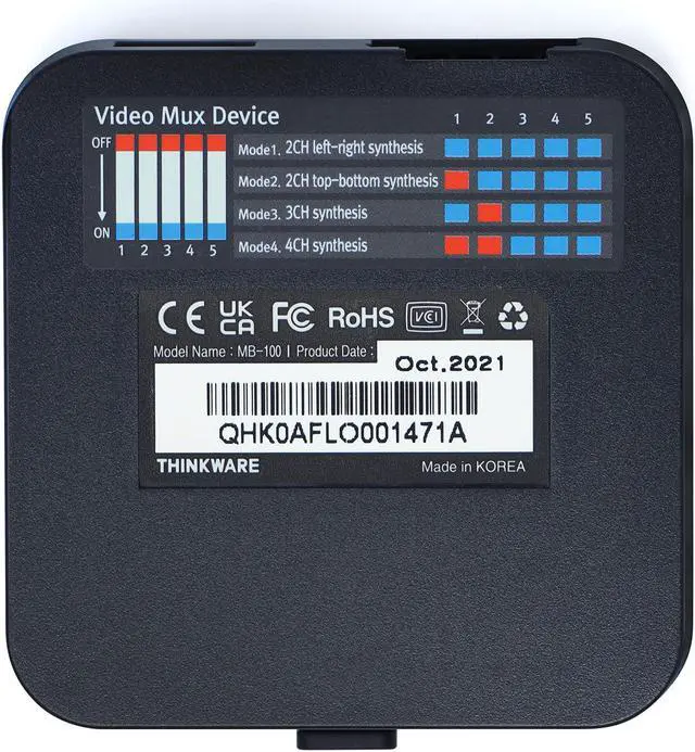 Alt view image 2 of 6 - Thinkware Multiplexer Box Accessory TWA-MB100 for Up To 5 Channel Recording, Compatible with F200 PRO, F790 and X700 Dash Cams