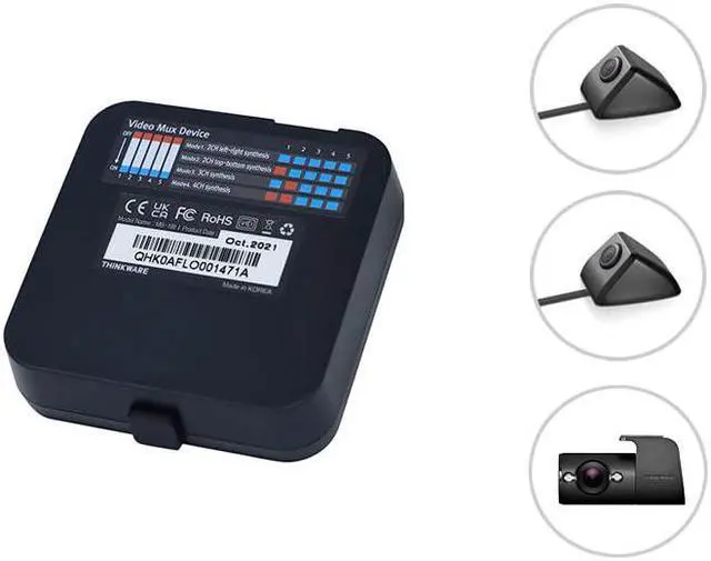Main image of Thinkware Multiplexer Bundle with 2 Side Cameras and 1 Interior IR Infrared Camera for Up to 5 Channel Recording