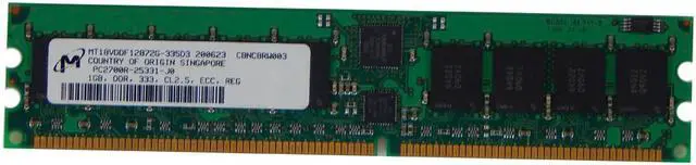 Main image of Micron DDR 1GB ECC Memory MT18VDDF12872G-335D3