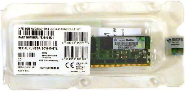 Alt view image 3 of 5 - HP 782692-B21 Ddr4 - 8 Gb - Nvdimm-N 288-Pin - 2133 Mhz / Pc4-17000 - 1.2 V - Registered - Ecc