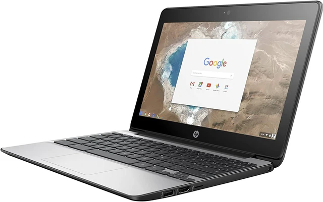 Alt view image 3 of 3 - HP Chromebook 11 G5 11.6" 4GB 16GB eMMC Celeron® N3060 1.6GHz ChromeOS, Gray X90UO2UT Grade C