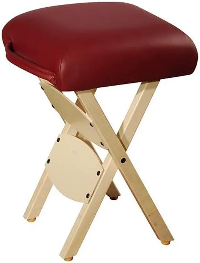 Main image of MT Massage Wooden Handy/Folding Massage Stool Burgundy