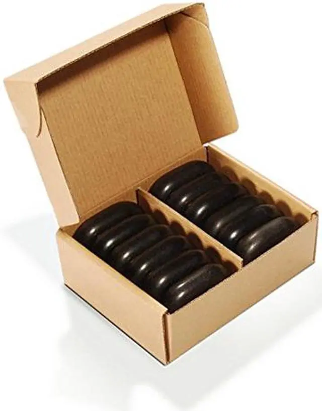 Main image of Master Massage Middium Size Flat Ovular Basalt Hot  Stone Massage 8 piece Pack 2.6" x 1.9" x 0.7" Rock