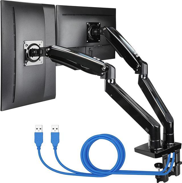 ErGear 22-35” Premium Dual Monitor Stand Mount w/USB, Ultrawide Computer  Screen Desk Mount w/Full Motion Gas Spring Arm, Height/Tilt/Swivel/Rotation