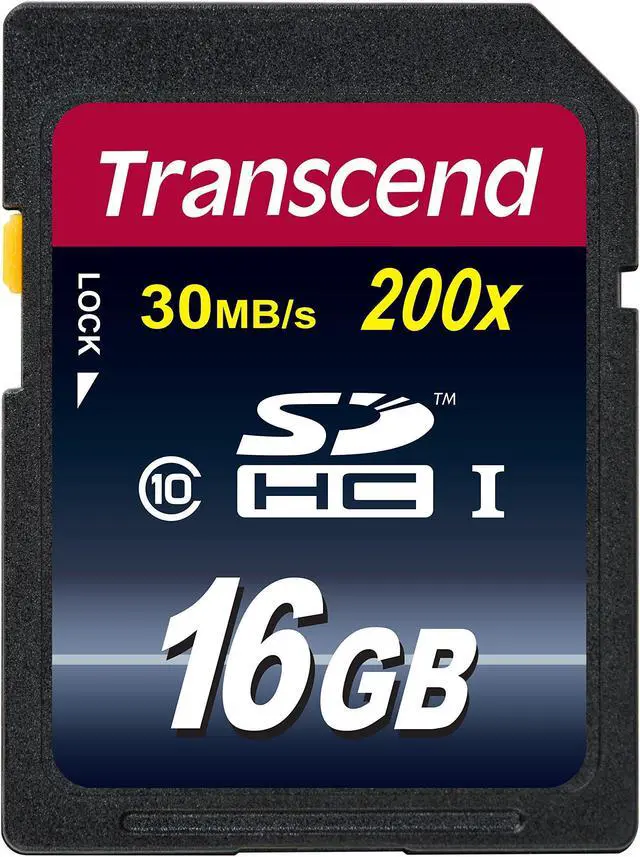 Main image of Transcend 16GB SDHC Class 10 Flash Memory Card Up to 30MB/s (TS16GSDHC10E)