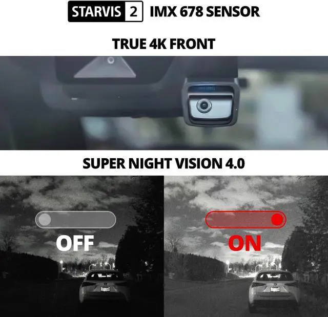 Alt view image 3 of 7 - THINKWARE U3000 Ultra 4K Dash Cam Front STARVIS 2 Sensor Super Night Vision Dashcam for Car Camera 5GHZ WiFi GPS Radar Buffered Parking Mode CPL Filter Red Light Speed Camera Alerts Optional Rear Cam
