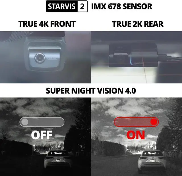 Alt view image 3 of 7 - THINKWARE U3000 4K Dash Cam Front and Rear 2CH STARVIS 2 Sensor Night Vision Dashcam for Car Camera 5GHZ WiFi GPS Radar Buffered Parking Mode CPL Speed Red Light OBD