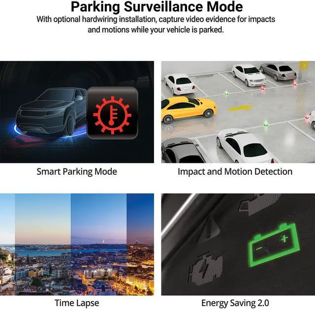 Alt view image 4 of 5 - THINKWARE Q200 2CH Dash Cam 2K Front 1080P Rear Car Dashboard Camera, WiFi, WDR, Speed Red Light Alerts, ADAS, 256GB Max, Parking Monitor, Night Vision (32GB MicroSD, 12V Cigar, Hardwiring Cable, GPS)