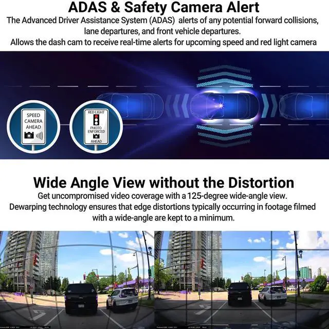 Alt view image 5 of 5 - THINKWARE Q200 2CH Dash Cam 2K Front 1080P Rear Car Dashboard Camera, WiFi, WDR, Speed Red Light Alerts, ADAS, 256GB Max, Parking Monitor, Night Vision (32GB MicroSD, 12V Cigar, Hardwiring Cable, GPS)