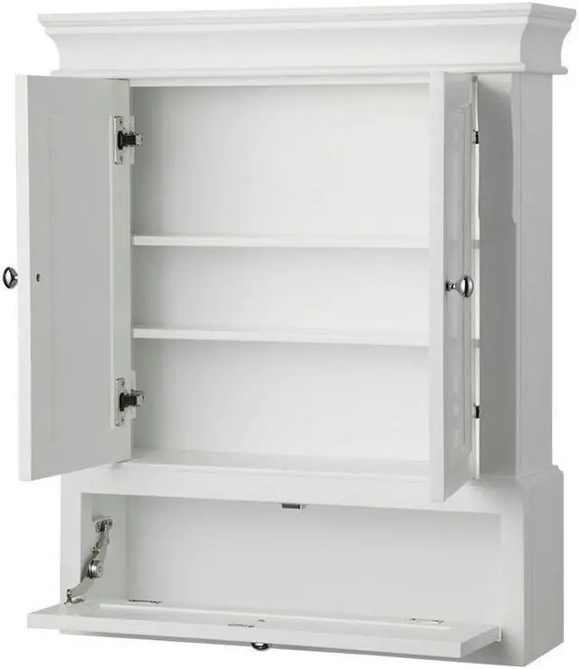 Alt view image 6 of 6 - Foremost NAWO2633 Naples 26-1/2" W Wall Cabinet in White