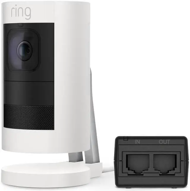 Main image of Ring Stick Up Cam Elite with PoE Adapter, Indoor/Outdoor Security Camera, White
