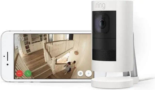 Alt view image 6 of 7 - Ring Stick Up Cam Elite with PoE Adapter, Indoor/Outdoor Security Camera, White