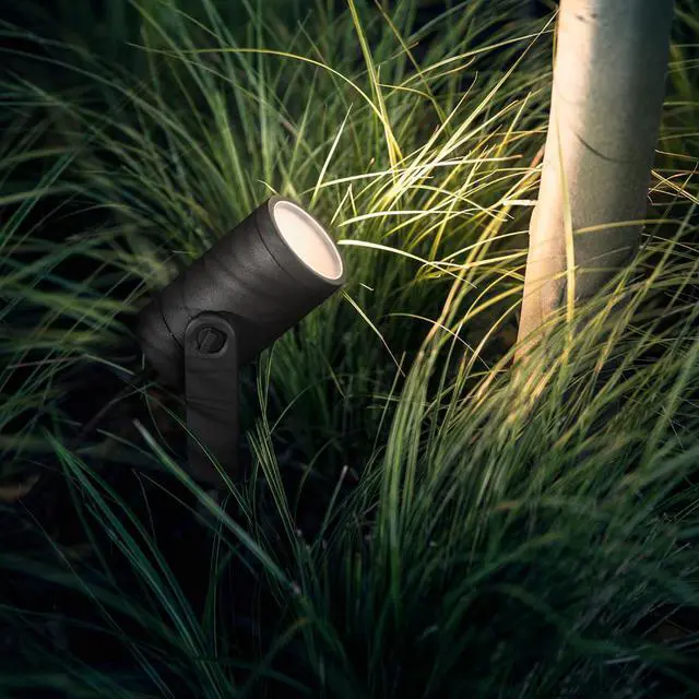 Alt view image 5 of 9 - Hue White and Color Ambiance Lily Black Outdoor Integrated LED Landscape Smart Wireless Lights (3-Pack)