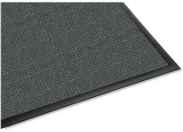 Alt view image 7 of 18 - Genuine Joe Indoor/Outdoor Mat Rubber Cleated Backing 3'x5' Charcoal 59473
