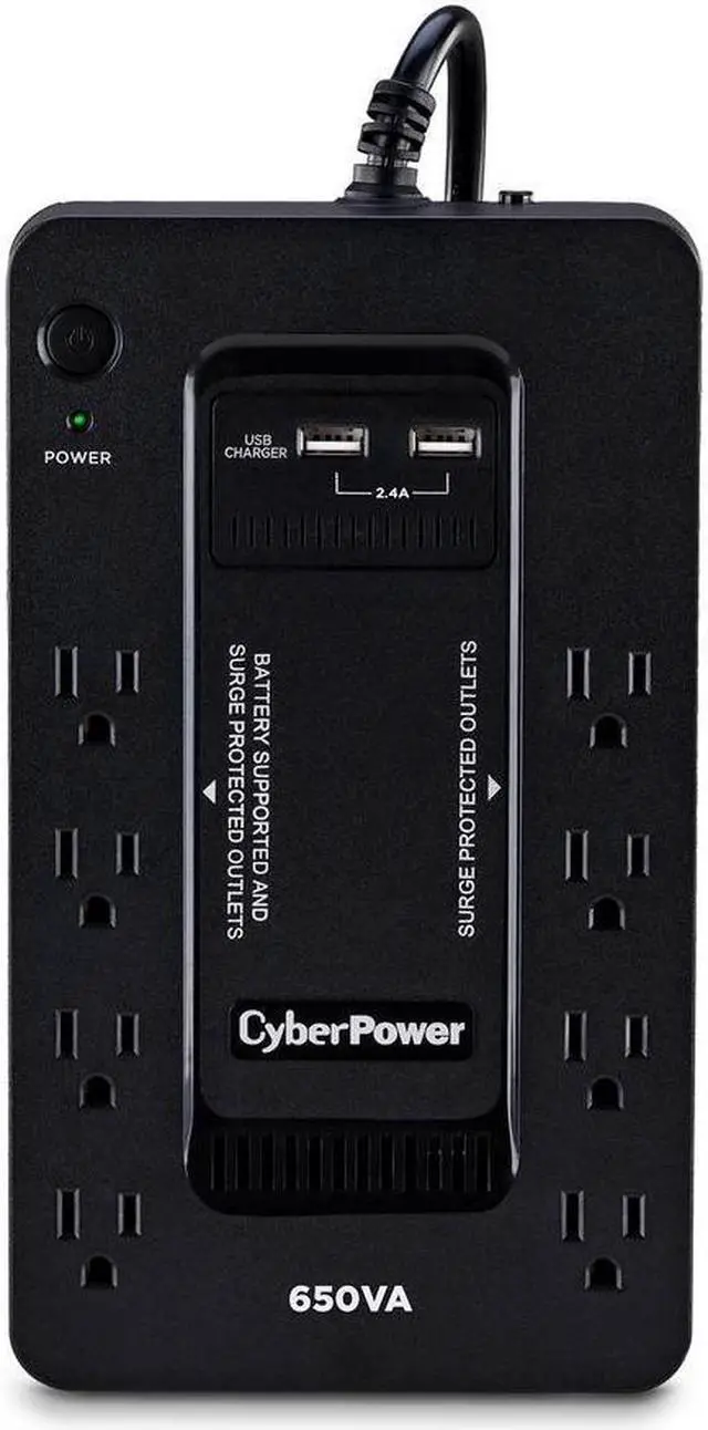 Main image of 650VA 8-Outlet UPS Battery Backup with USB