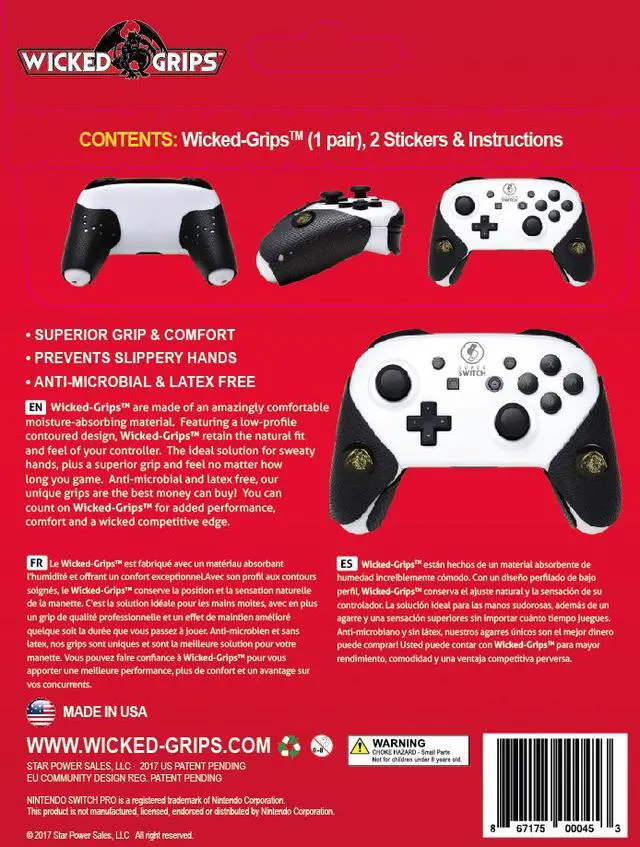 Alt view image 2 of 5 - Wicked-Grips™ Nintendo Switch Pro / High Performance Controller Grips - Retail (Controller NOT Included)