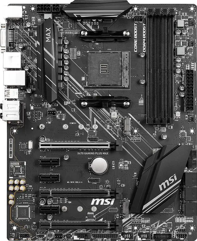 Alt view image 2 of 10 - MSI X470 GAMING PLUS MAX AM4 AMD X470 SATA 6Gb/s ATX AMD Motherboard