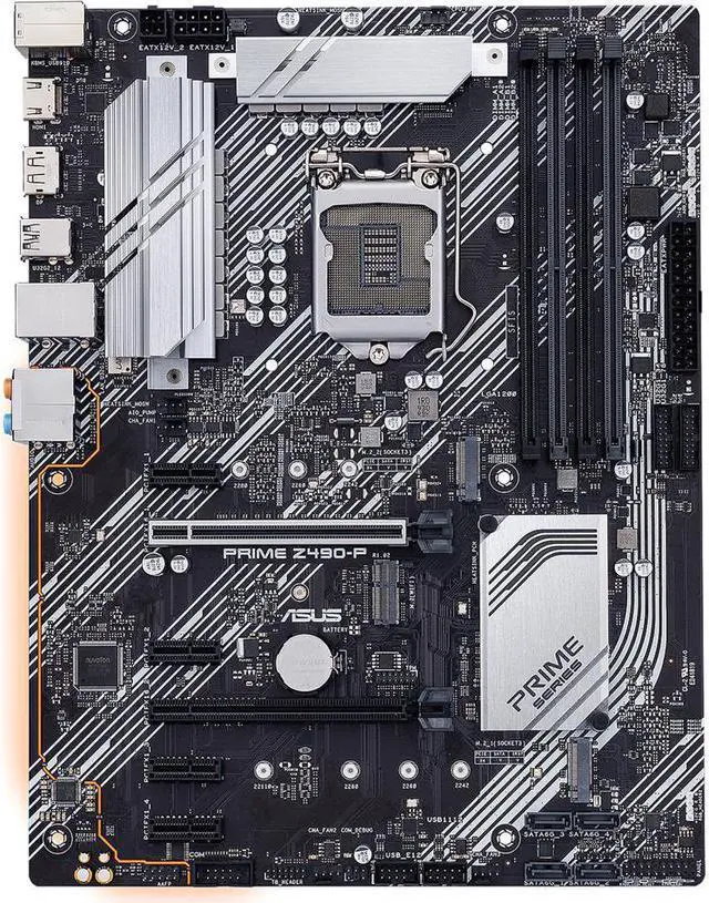 Alt view image 2 of 6 - ASUS PRIME Z490-P LGA 1200 (Intel 10th Gen) Intel Z490 SATA 6Gb/s ATX Intel Motherboard (Dual M.2, DDR4 4600, 1Gb Ethernet, USB 3.2 Gen 2 USB Type-A, Thunderbolt 3 Support, Aura Sync RGB)