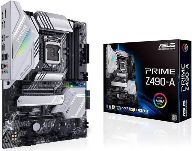 Main image of ASUS PRIME Z490-A LGA 1200 (Intel 10th Gen) Intel Z490 SATA 6Gb/s ATX Intel Motherboard (14 DrMOS Power Stages, Dual M.2, Intel 2.5Gb Ethernet, USB 3.2 Front Panel Type-C, Thunderbolt 3 Support, Aura