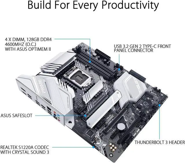 Alt view image 3 of 4 - ASUS PRIME Z490-A LGA 1200 (Intel 10th Gen) Intel Z490 SATA 6Gb/s ATX Intel Motherboard (14 DrMOS Power Stages, Dual M.2, Intel 2.5Gb Ethernet, USB 3.2 Front Panel Type-C, Thunderbolt 3 Support, Aura