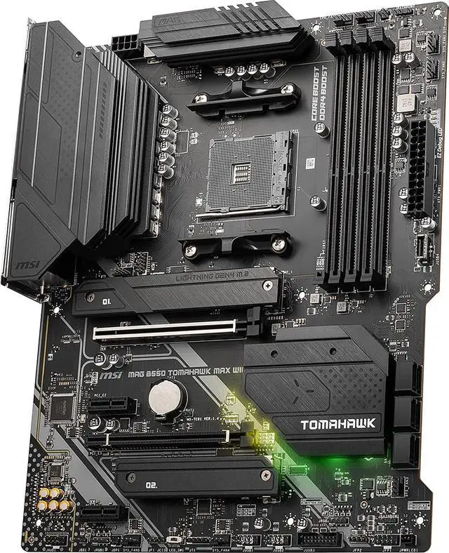 Alt view image 3 of 6 - MSI MAG B550 TOMAHAWK MAX WIFI, AMD B550 ATX AM4, 4 Dimm DDR4, PCIE 4.0, M.2 x 2, USB 3.2 Ports, JRGB JRAINBOW, WIFI 6