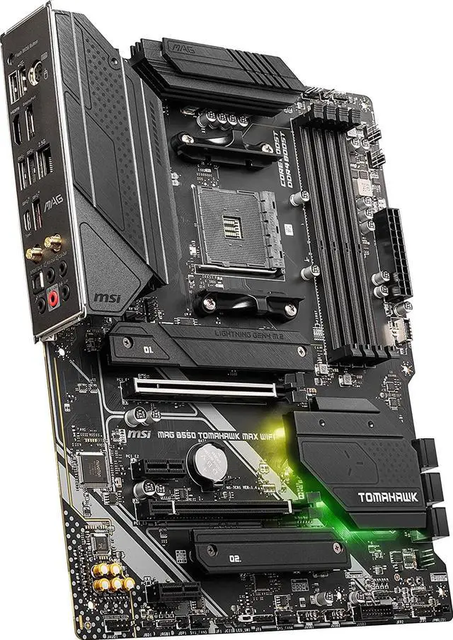 Alt view image 4 of 6 - MSI MAG B550 TOMAHAWK MAX WIFI, AMD B550 ATX AM4, 4 Dimm DDR4, PCIE 4.0, M.2 x 2, USB 3.2 Ports, JRGB JRAINBOW, WIFI 6
