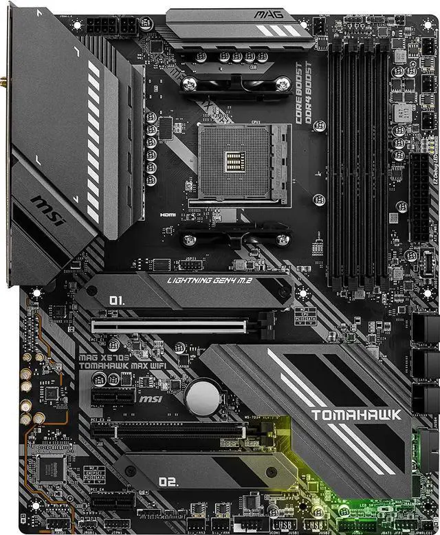 Alt view image 2 of 6 - MSI MAG X570S TOMAHAWK MAX WIFI AM4 AMD X570 SATA 6Gb/s USB 3.0 ATX AMD Motherboard