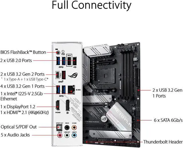 Alt view image 5 of 5 - ASUS ROG STRIX B550-A GAMING AM4 ATX AMD Motherboard