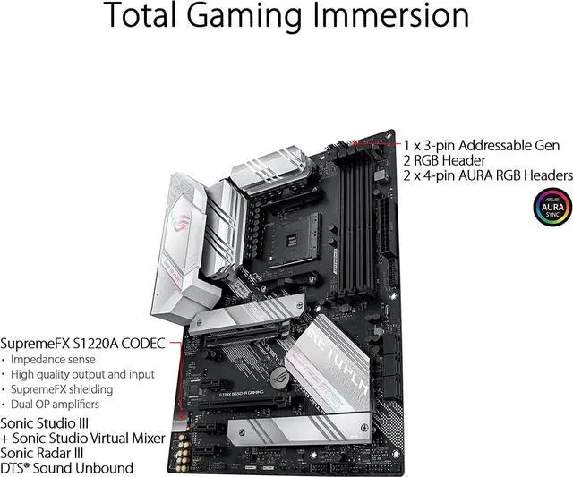 Alt view image 4 of 5 - ASUS ROG STRIX B550-A GAMING AM4 ATX AMD Motherboard