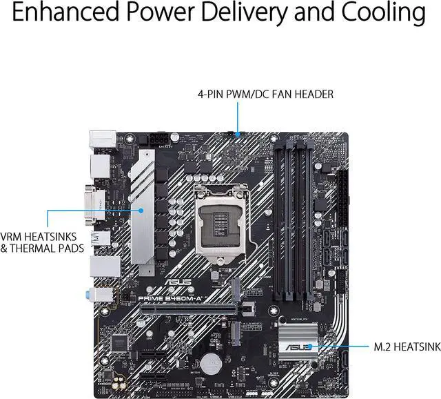 Alt view image 2 of 10 - ASUS PRIME B460M-A LGA 1200 Micro ATX Intel Motherboard
