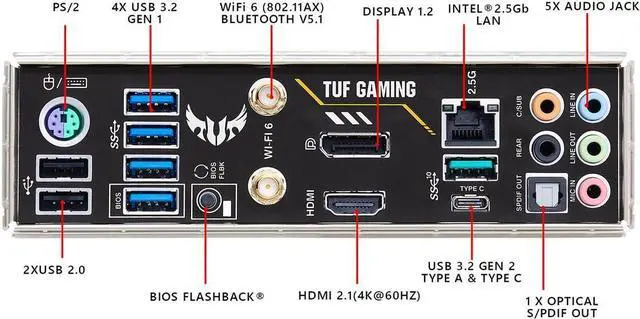Alt view image 6 of 6 - ASUS TUF GAMING B550M-PLUS (Wi-Fi) AMD AM4 (3rd Gen Ryzen) Micro ATX Gaming Motherboard (PCIe 4.0, 2.5Gb LAN, BIOS FlashBack, HDMI 2.1, USB 3.2 Gen 2, Addressable Gen 2 RGB Header and AURA Sync)