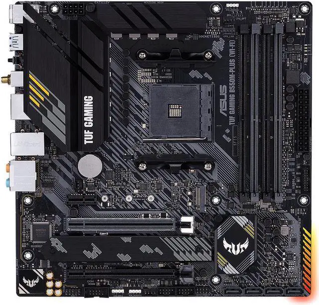 Alt view image 2 of 6 - ASUS TUF GAMING B550M-PLUS (Wi-Fi) AMD AM4 (3rd Gen Ryzen) Micro ATX Gaming Motherboard (PCIe 4.0, 2.5Gb LAN, BIOS FlashBack, HDMI 2.1, USB 3.2 Gen 2, Addressable Gen 2 RGB Header and AURA Sync)