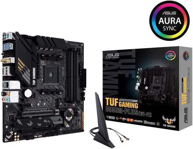 Main image of ASUS TUF GAMING B550M-PLUS (Wi-Fi) AMD AM4 (3rd Gen Ryzen) Micro ATX Gaming Motherboard (PCIe 4.0, 2.5Gb LAN, BIOS FlashBack, HDMI 2.1, USB 3.2 Gen 2, Addressable Gen 2 RGB Header and AURA Sync)