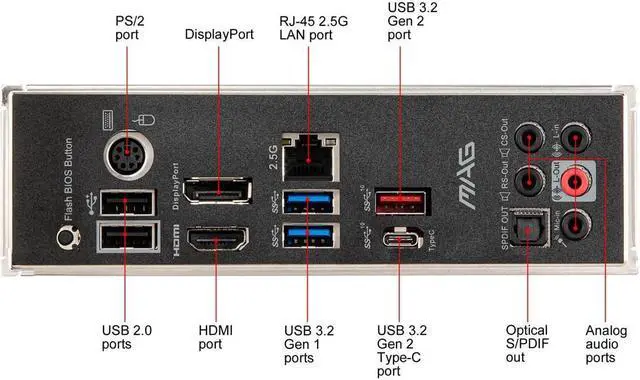 Alt view image 5 of 9 - MSI MAG B550 TORPEDO AM4 AMD B550 SATA 6Gb/s ATX AMD Motherboard