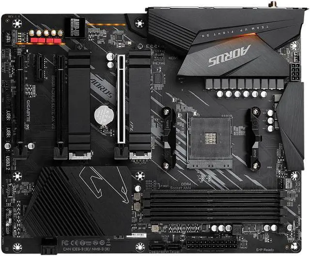 Alt view image 2 of 9 - GIGABYTE B550 AORUS ELITE AX V2 AM4 AMD B550 ATX Motherboard with Dual M.2, SATA 6Gb/s, USB 3.2 Gen 2, 2.4/5 GHz Dual-Band, 2.5 GbE LAN, PCIe 4.0