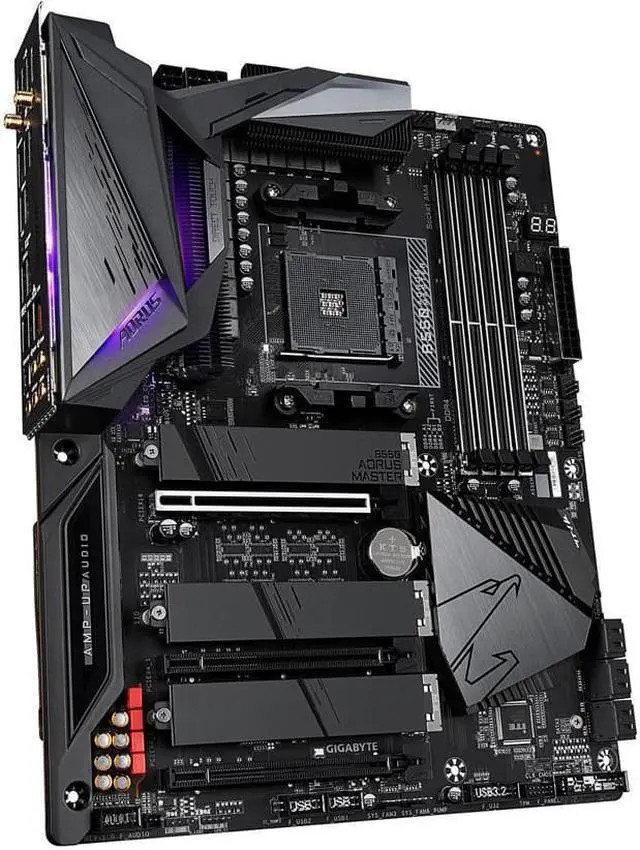 Alt view image 4 of 12 - GIGABYTE B550 AORUS MASTER AM4 AMD B550 ATX Motherboard with Triple M.2, SATA 6Gb/s, USB 3.2 Gen 2, WIFI 6, 2.5 GbE LAN, PCIe 4.0
