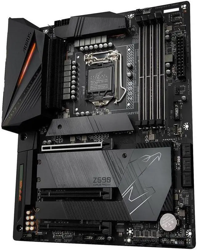 Alt view image 2 of 5 - GIGABYTE Z590 AORUS PRO AX LGA 1200 Intel Z590 ATX Motherboard with 4 x M.2, PCIe 4.0, USB 3.2 Gen2X2 Type-C, Intel WIFI 6, 2.5GbE LAN