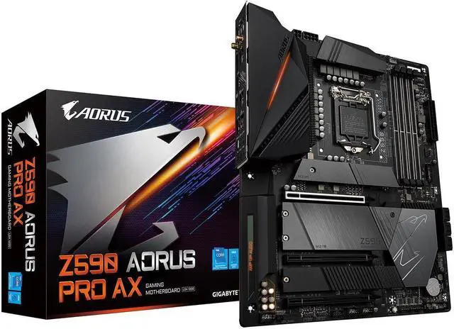 Main image of GIGABYTE Z590 AORUS PRO AX LGA 1200 Intel Z590 ATX Motherboard with 4 x M.2, PCIe 4.0, USB 3.2 Gen2X2 Type-C, Intel WIFI 6, 2.5GbE LAN
