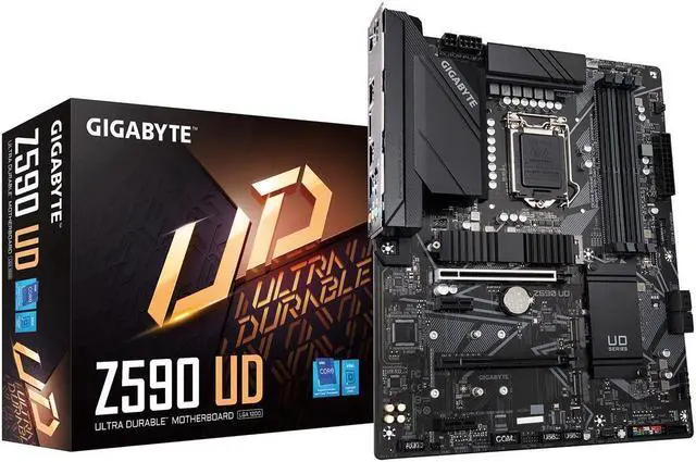 Main image of GIGABYTE Z590 UD LGA 1200 Intel Z590 ATX Motherboard with Triple M.2, PCIe 4.0, USB 3.2 Gen 2, 2.5GbE LAN