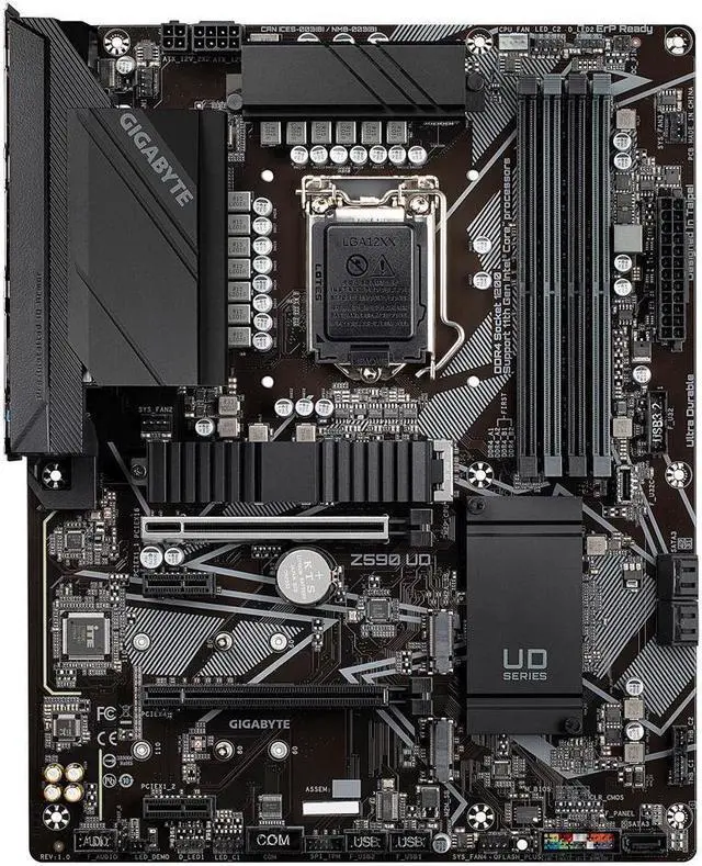 Alt view image 2 of 6 - GIGABYTE Z590 UD LGA 1200 Intel Z590 ATX Motherboard with Triple M.2, PCIe 4.0, USB 3.2 Gen 2, 2.5GbE LAN