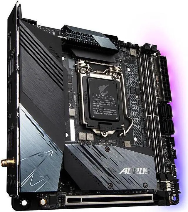 Alt view image 5 of 6 - GIGABYTE Z590I AORUS ULTRA LGA 1200 Intel Z590 Mini-ITX Motherboard with Dual M.2, PCIe 4.0, USB 3.2 Gen2X2 Type-C, Intel WIFI 6, Intel i225V 2.5GbE