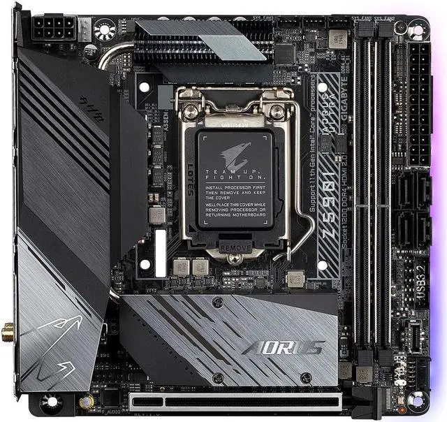 Alt view image 2 of 6 - GIGABYTE Z590I AORUS ULTRA LGA 1200 Intel Z590 Mini-ITX Motherboard with Dual M.2, PCIe 4.0, USB 3.2 Gen2X2 Type-C, Intel WIFI 6, Intel i225V 2.5GbE