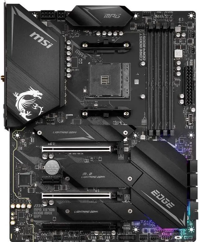 Alt view image 2 of 6 - MSI MPG X570S EDGE MAX WIFI AM4 AMD X570 SATA 6Gb/s USB 3.0 ATX AMD Motherboard
