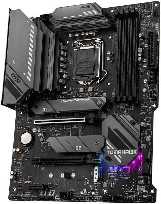 Alt view image 3 of 6 - MSI MAG B560 TOMAHAWK WIFI LGA 1200 Intel B560 SATA 6Gb/s ATX Intel Motherboard