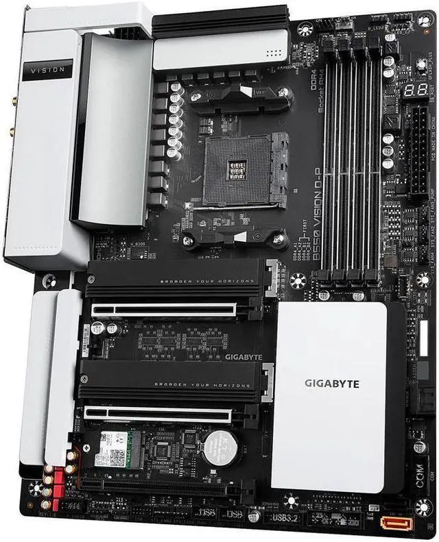 Alt view image 4 of 6 - GIGABYTE B550 VISION D-P AM4 AMD B550 ATX Motherboard with Dual M.2, SATA 6Gb/s, USB 3.2 Type-C with Thunderbolt 3, WIFI 6, Dual 2.5GbE LAN, PCIe 4.0