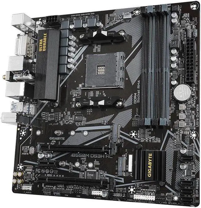 Alt view image 3 of 10 - GIGABYTE B550M DS3H AC AM4 AMD B550 SATA 6Gb/s Micro ATX AMD Motherboard