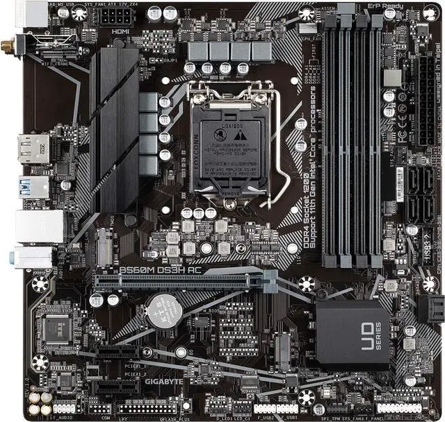 Refurbished: GIGABYTE B560M DS3H AC LGA 1200 Intel B560 SATA 6Gb/s