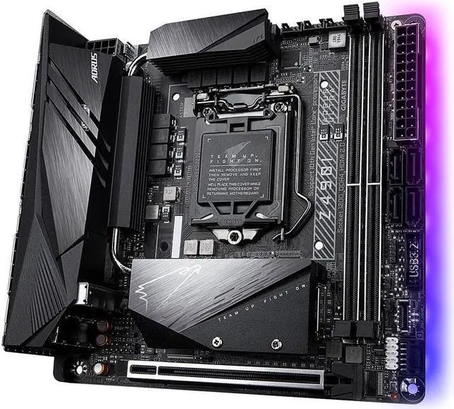Alt view image 3 of 6 - GIGABYTE Z490I AORUS ULTRA LGA 1200 Intel Z490 Mini-ITX Motherboard with Dual M.2, SATA 6Gb/s, USB 3.2 Gen 2, WIFI 6, 2.5 GbE LAN